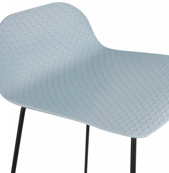 Scaun modern bar albastru Slade premium fara brate, picioare negre subtiri otel, polipropilena, BS02190BUBL - Kokoon [6]