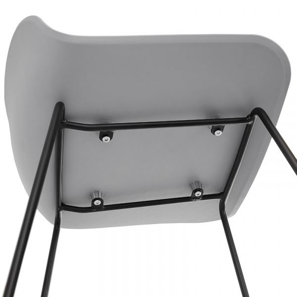 Scaun modern bar gri Slade premium fara brate, picioare negre subtiri otel, polipropilena, BS02180GRBL - Kokoon [8]