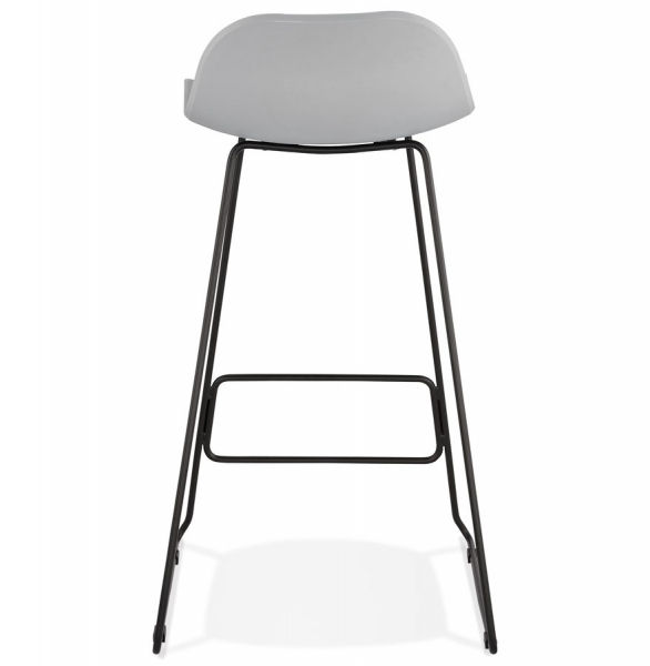 Scaun modern bar gri Slade premium fara brate, picioare negre subtiri otel, polipropilena, BS02180GRBL - Kokoon [5]