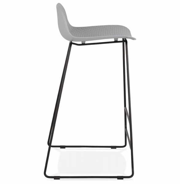 Scaun modern bar gri Slade premium fara brate, picioare negre subtiri otel, polipropilena, BS02180GRBL - Kokoon [3]