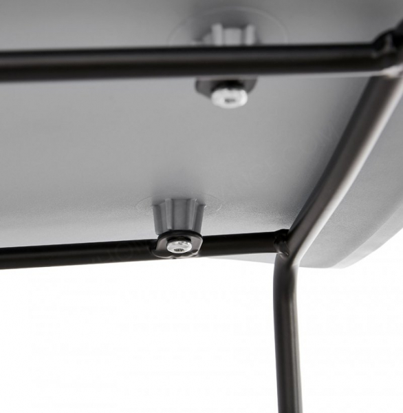 Scaun modern bar gri Slade premium fara brate, picioare negre subtiri otel, polipropilena, BS02180GRBL - Kokoon [7]