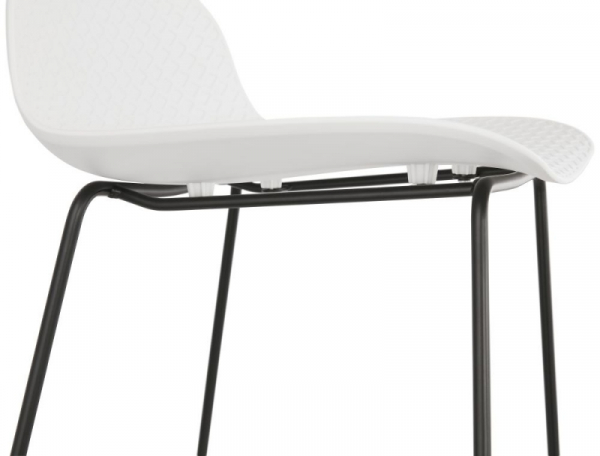 Scaun inalt bar alb Slade II design premium, polipropilena / picioare negre otel, BS02110WHBL - Kokoon [6]