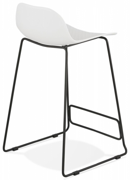 Scaun inalt bar alb Slade II design premium, polipropilena / picioare negre otel, BS02110WHBL - Kokoon [4]