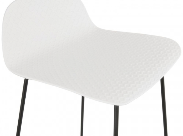 Scaun inalt bar alb Slade II design premium, polipropilena / picioare negre otel, BS02110WHBL - Kokoon [5]