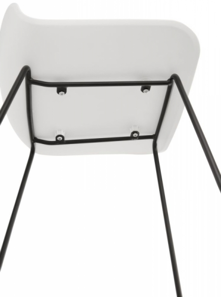 Scaun inalt bar alb Slade II design premium, polipropilena / picioare negre otel, BS02110WHBL - Kokoon [8]