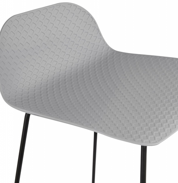 Scaun inalt bar gri Slade II design premium, polipropilena, picioare negre otel, BS02130GRBL - Kokoon [4]