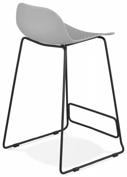 Scaun inalt bar gri Slade II design premium, polipropilena, picioare negre otel, BS02130GRBL - Kokoon [5]