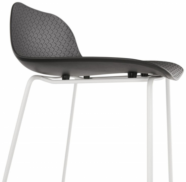 Scaun inalt bar negru Slade II design premium, polipropilena / picioare negre otel, BS02120BLBL - Kokoon [6]