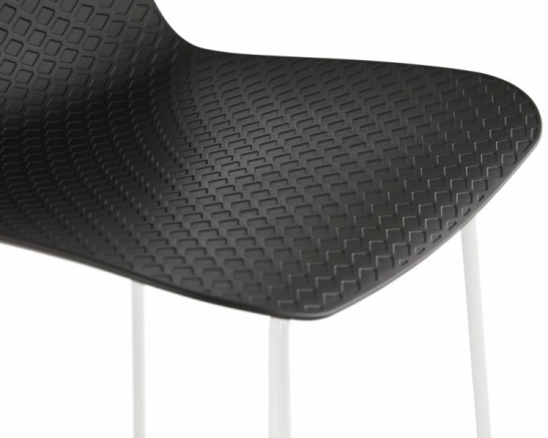 Scaun inalt bar negru Slade II design premium, polipropilena / picioare negre otel, BS02120BLBL - Kokoon [5]
