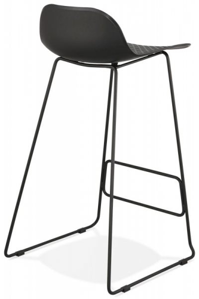 Scaun modern bar negru Slade premium fara brate, picioare negre subtiri otel, polipropilena, BS02170BLBL - Kokoon [5]