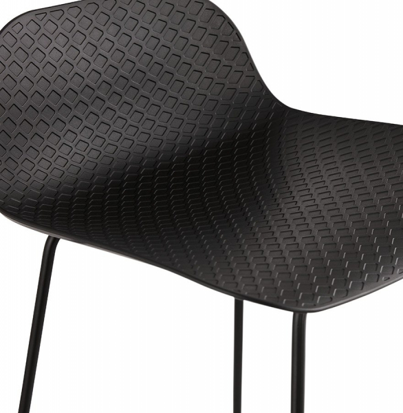 Scaun modern bar negru Slade premium fara brate, picioare negre subtiri otel, polipropilena, BS02170BLBL - Kokoon [4]