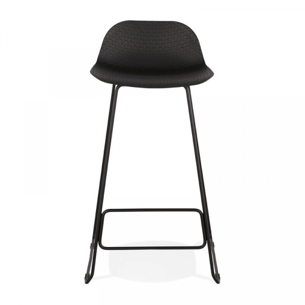 Scaun modern bar negru Slade premium fara brate, picioare negre subtiri otel, polipropilena, BS02170BLBL - Kokoon [2]