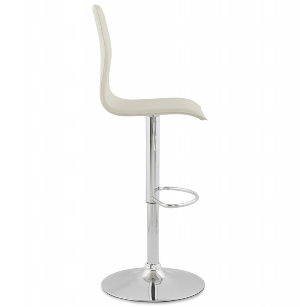 Scaun bar crem piele ecologica Soho inaltime reglabila, picior metal crom, BS00020CR - Kokoon [3]