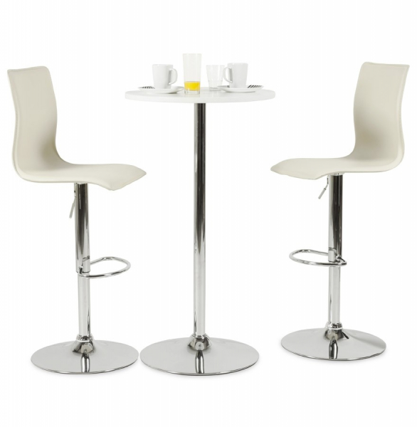 Scaun bar crem piele ecologica Soho inaltime reglabila, picior metal crom, BS00020CR - Kokoon [17]