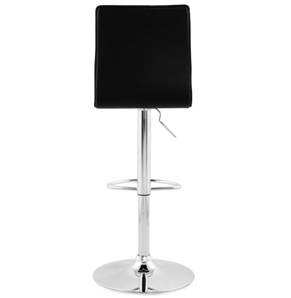 Scaun bar negru piele ecologica Soho inaltime reglabila, picior metal crom, BS00010BL - Kokoon [5]