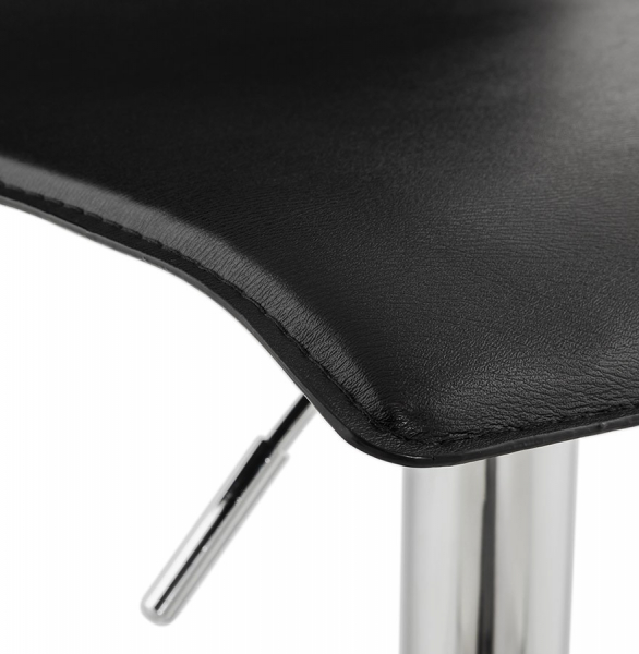 Scaun bar negru piele ecologica Soho inaltime reglabila, picior metal crom, BS00010BL - Kokoon [10]
