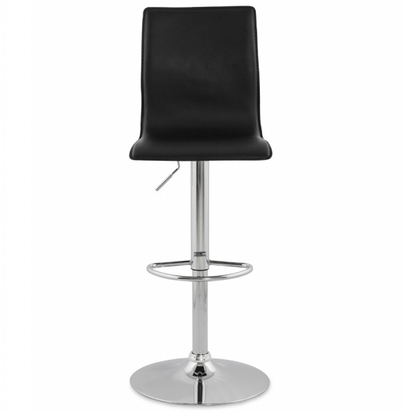 Scaun bar negru piele ecologica Soho inaltime reglabila, picior metal crom, BS00010BL - Kokoon [2]