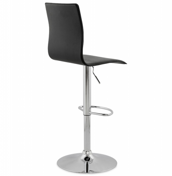 Scaun bar negru piele ecologica Soho inaltime reglabila, picior metal crom, BS00010BL - Kokoon [4]