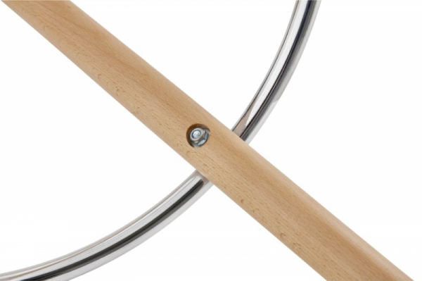 Scaun inalt bar alb Tree premium, stil scandinav, picioare lemn masiv inel crom, polipropilena / sezut piele ecologica, BS01480WH - Kokoon [9]