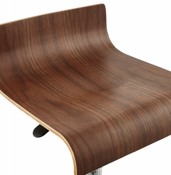 Scaun bar lux lemn curbat nuc Valnot, spatar jos, inaltime reglabila, picior crom, BS00950WA - Kokoon [7]