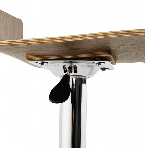 Scaun bar lux lemn curbat nuc Valnot, spatar jos, inaltime reglabila, picior crom, BS00950WA - Kokoon [9]