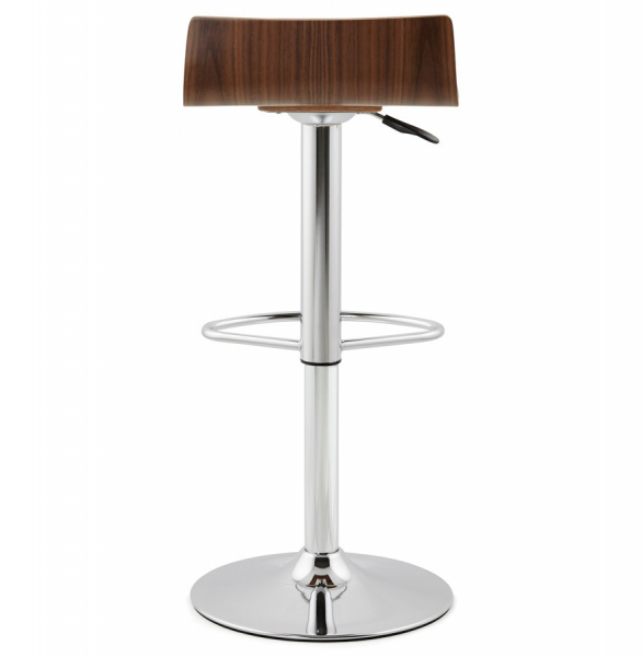 Scaun bar lux lemn curbat nuc Valnot, spatar jos, inaltime reglabila, picior crom, BS00950WA - Kokoon [5]