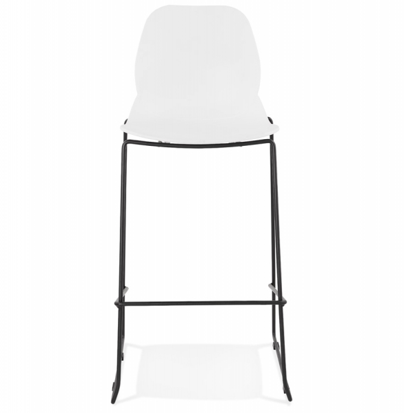Scaun bar alb Ziggy premium cu spatar inalt, picioare negre subtiri otel / polipropilena, BS01720WHBL - Kokoon [2]