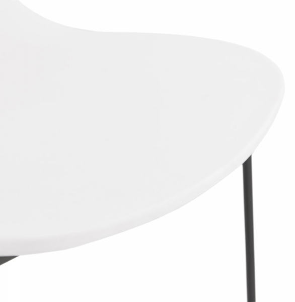 Scaun bar alb Ziggy premium cu spatar inalt, picioare negre subtiri otel / polipropilena, BS01720WHBL - Kokoon [5]