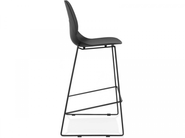 Scaun bar negru Ziggy premium cu spatar inalt, picioare negre subtiri otel, polipropilena, BS01700BLBL - Kokoon [3]