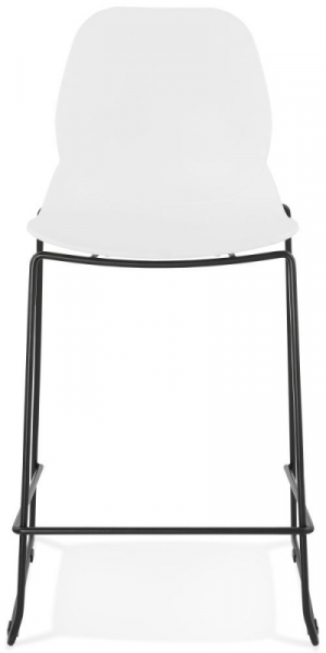Scaun inalt bar alb Ziggy II premium fara brate, polipropilena / picioare negre subtiri otel, BS01730WHBL - Kokoon [2]