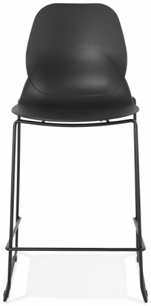 Scaun inalt bar negru Ziggy II premium fara brate, polipropilena / picioare negre subtiri otel, BS01710BLBL - Kokoon [3]