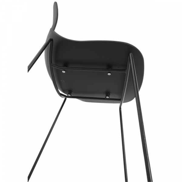 Scaun inalt bar negru Ziggy II premium fara brate, polipropilena / picioare negre subtiri otel, BS01710BLBL - Kokoon [5]