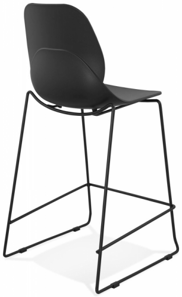 Scaun inalt bar negru Ziggy II premium fara brate, polipropilena / picioare negre subtiri otel, BS01710BLBL - Kokoon [4]