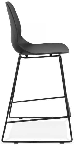 Scaun inalt bar negru Ziggy II premium fara brate, polipropilena / picioare negre subtiri otel, BS01710BLBL - Kokoon [2]