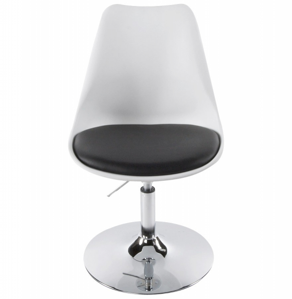 Scaun de design VICTORIA alb cu talpa otel - polipropilena / piele, CH00230WHBL - Kokoon [2]