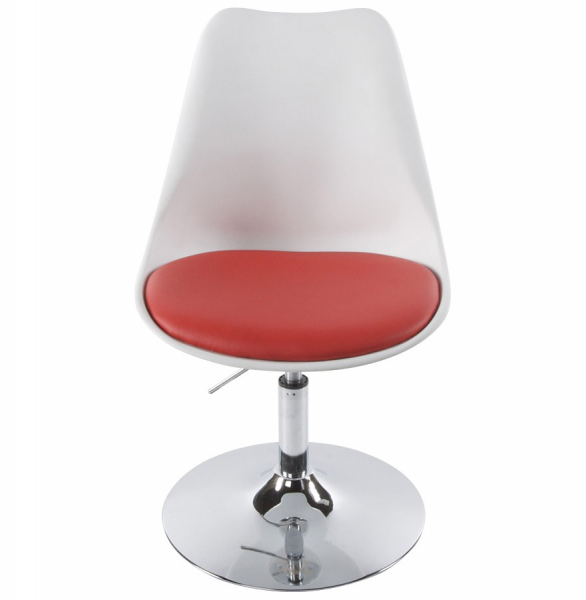 Scaun de design VICTORIA alb/rosu cu talpa otel - polipropilena / piele, CH00240WHRE - Kokoon [2]