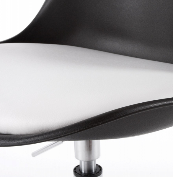 Scaun de design VICTORIA negru cu talpa otel - polipropilena / piele, CH00220BLWH - Kokoon [4]