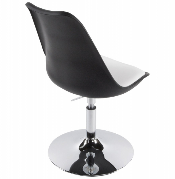 Scaun de design VICTORIA negru cu talpa otel - polipropilena / piele, CH00220BLWH - Kokoon [3]