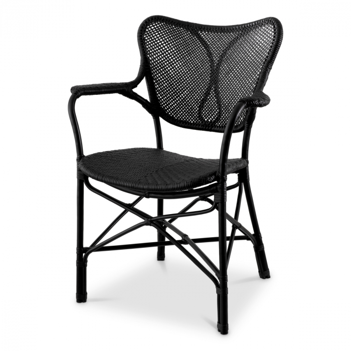   Scaun de dining Colony cu brațe negru mat 117801 EICHHOLTZ [1]