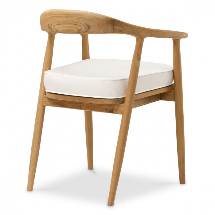   Scaun de dining exterior Beale din tec natural flores alb-off 119066 EICHHOLTZ [5]