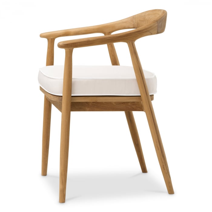   Scaun de dining exterior Beale din tec natural flores alb-off 119066 EICHHOLTZ [4]