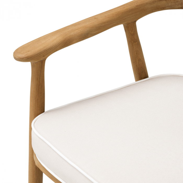   Scaun de dining exterior Beale din tec natural flores alb-off 119066 EICHHOLTZ [6]