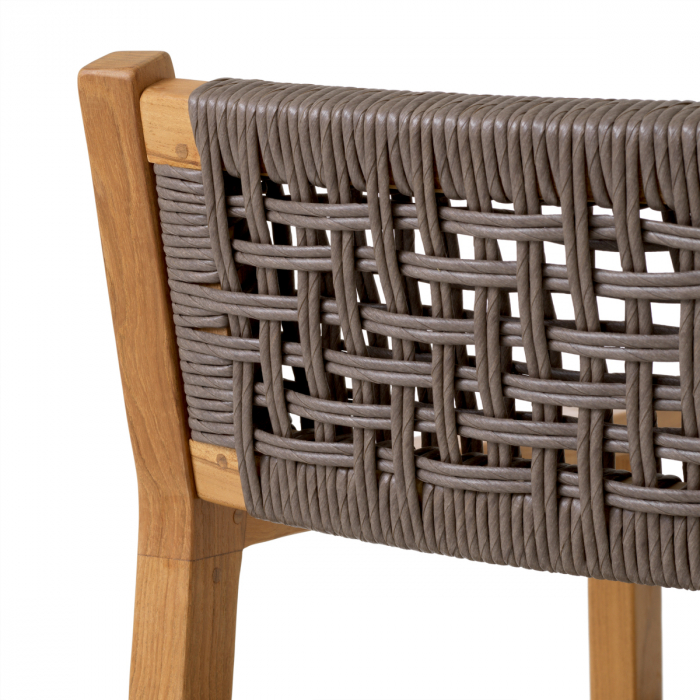   Scaun de dining exterior Cancun din tec natural, set de 2 din rattan artificial 117389 EICHHOLTZ [8]