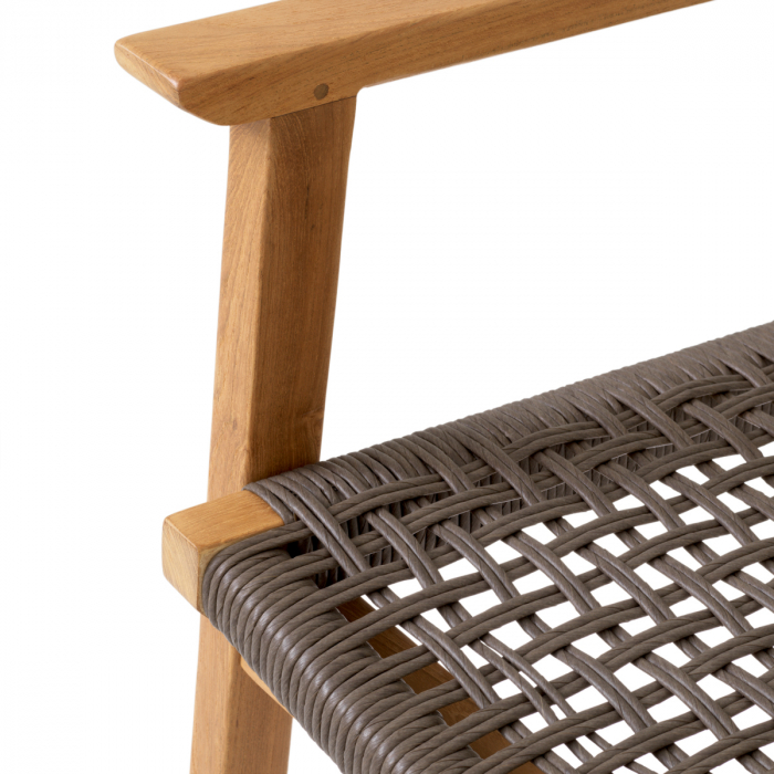   Scaun de dining exterior Cancun din tec natural, set de 2 din rattan artificial 117389 EICHHOLTZ [7]
