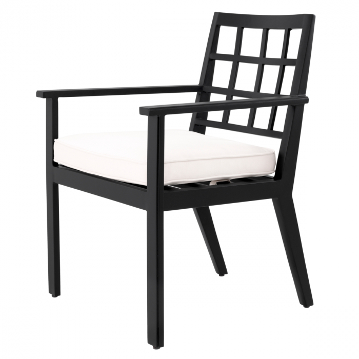   Scaun de dining exterior Cap-Ferrat din pânză sunbrella neagră 115024 EICHHOLTZ [5]