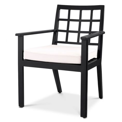   Scaun de dining exterior Cap-Ferrat din pânză sunbrella neagră 115024 EICHHOLTZ [8]