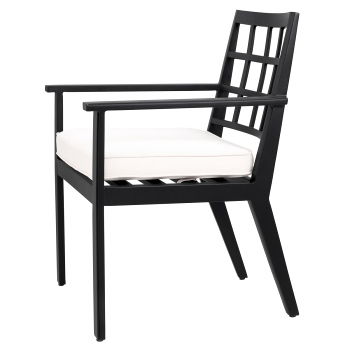   Scaun de dining exterior Cap-Ferrat din pânză sunbrella neagră 115024 EICHHOLTZ [4]