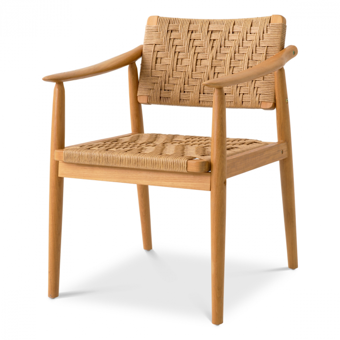  Scaun de dining exterior Coral Bay din tec natural, rattan fals, set de 2 117386 EICHHOLTZ [3]
