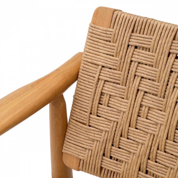   Scaun de dining exterior Coral Bay din tec natural, rattan fals, set de 2 117386 EICHHOLTZ [9]