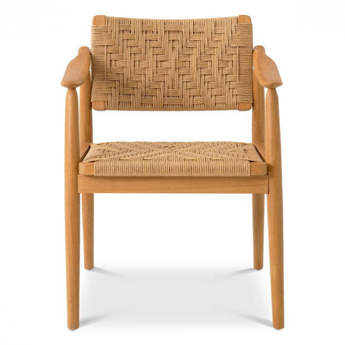   Scaun de dining exterior Coral Bay din tec natural, rattan fals, set de 2 117386 EICHHOLTZ [8]